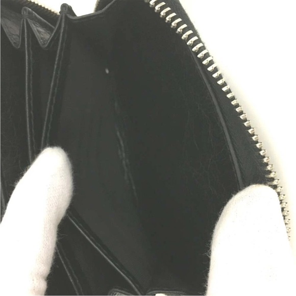 Authentic GUCCI Interlocking G Black Leather Zip Around Compact Wallet W/ Box - Picture 7 of 7